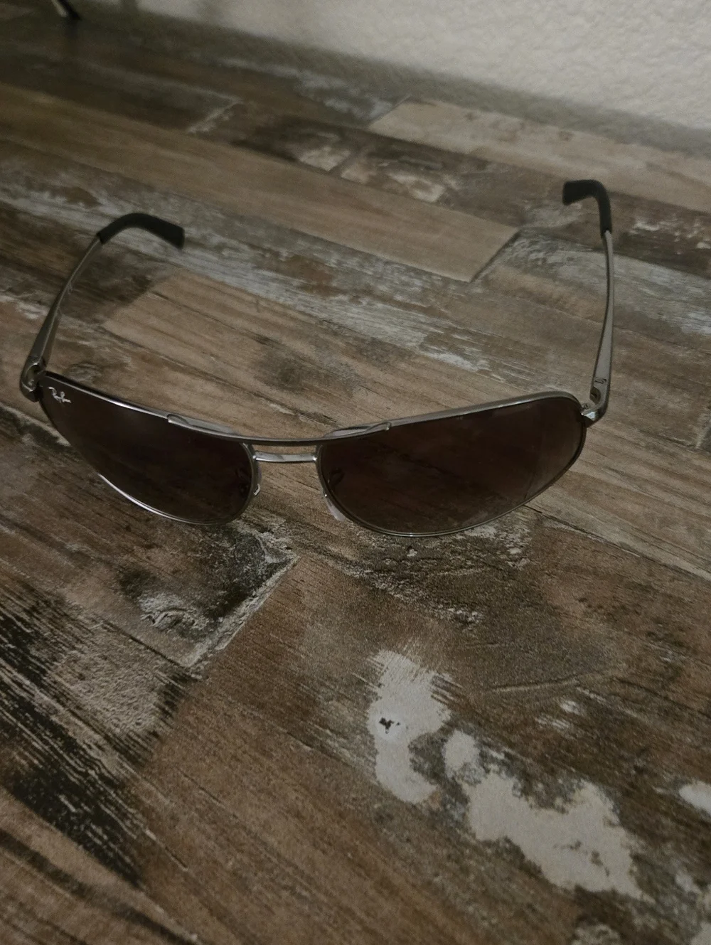 Ray-Ban Aviator RB3387 Silver Frame Brown Gradient Lens